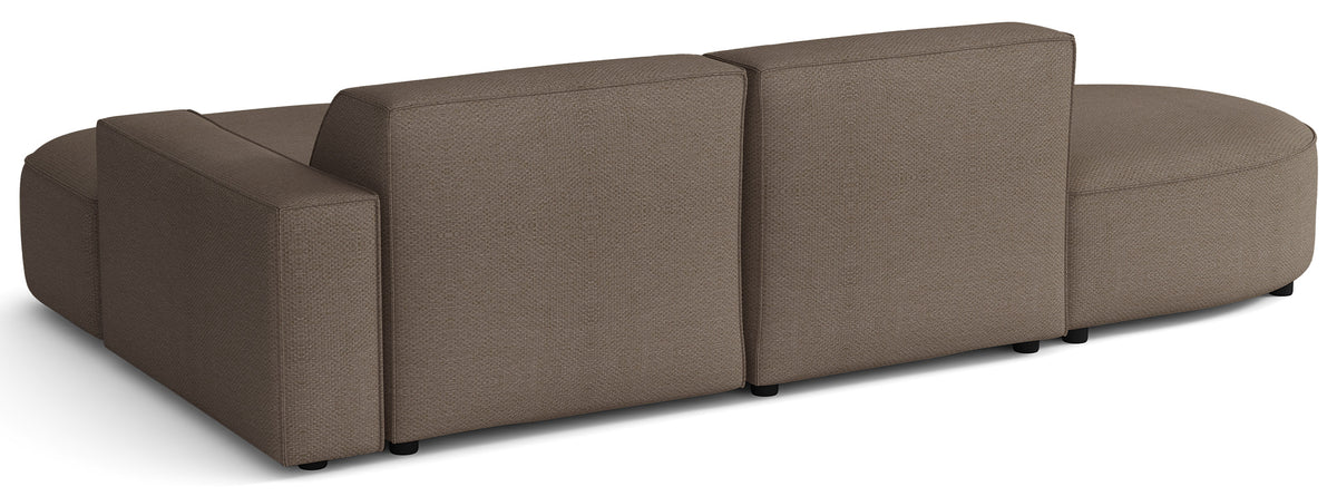 Canapé d'angle modulaire Sallmo petit en L, côté droit, en chenille hydrofuge marron clair