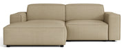 Canapé d'angle modulaire Sellmo petit en L, côté gauche, tissu chenille hydrofuge beige foncé