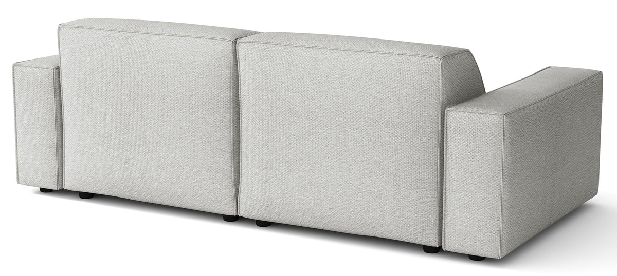 Modulares Ecksofa Sellmo, kleines L-förmiges, rechtsseitiges, hellgraues, hydrophobes Chenille