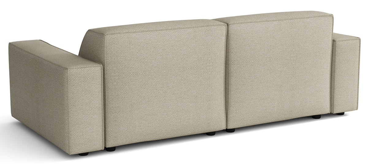 Modulare Eckcouch Sellmo L-förmig klein linksseitig, grau-beige, hydrophobes Chenille