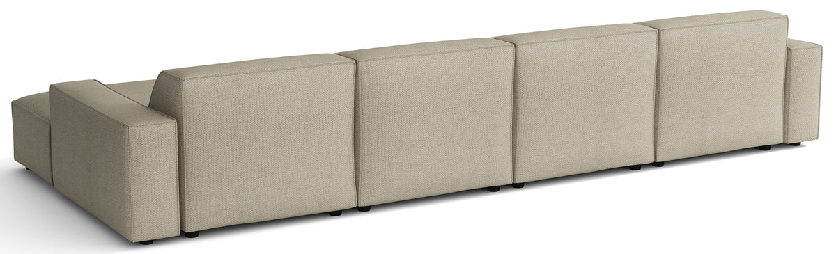 Modulares Ecksofa Sellmo U-förmig universell hellgraubeige, hydrophobes Chenille