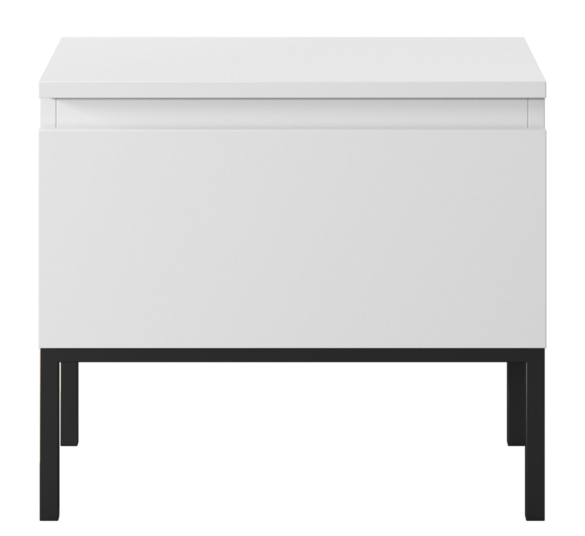 Table de chevet Bemmi blanche avec pieds noirs