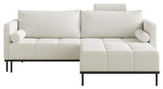 Canapé convertible 3 places Skilia avec pouf en chenille hydrofuge gris-beige