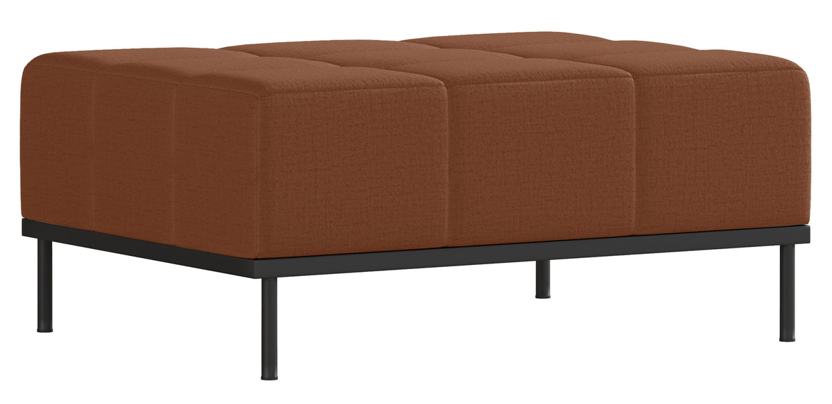 Dreisitziges ausklappbares Sofa Skilia mit kupferfarbenem, wasserabweisendem Chenille-Hocker