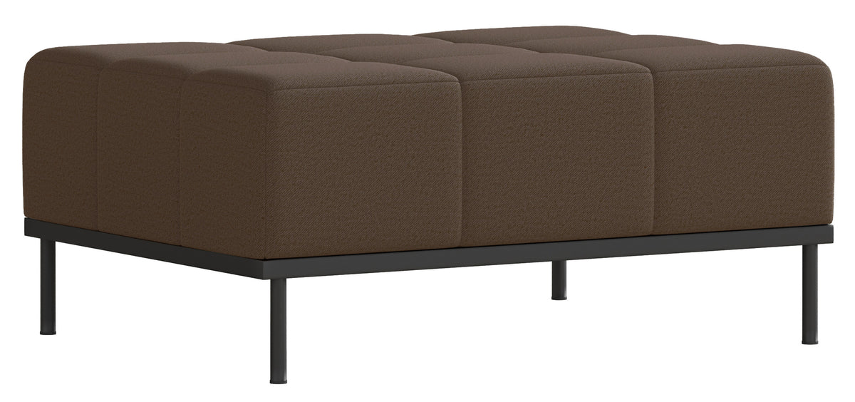 Canapé-lit 3 places Skilia avec pouf, tissu maille marron facile à nettoyer