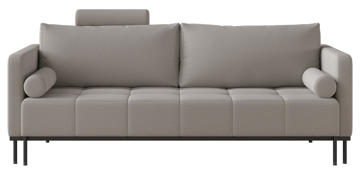 Dreisitziges ausklappbares Sofa Skilia, grau, pflegeleichter Strickstoff