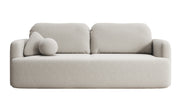 Canapé convertible 3 places Lambina avec rangement, velours crème facile à nettoyer
