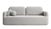 Dreisitziges ausklappbares Sofa Lambina mit Stauraum, grauer Samt, pflegeleicht