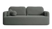 Canapé convertible 3 places Lambina avec coffre, velours gris foncé facile à nettoyer