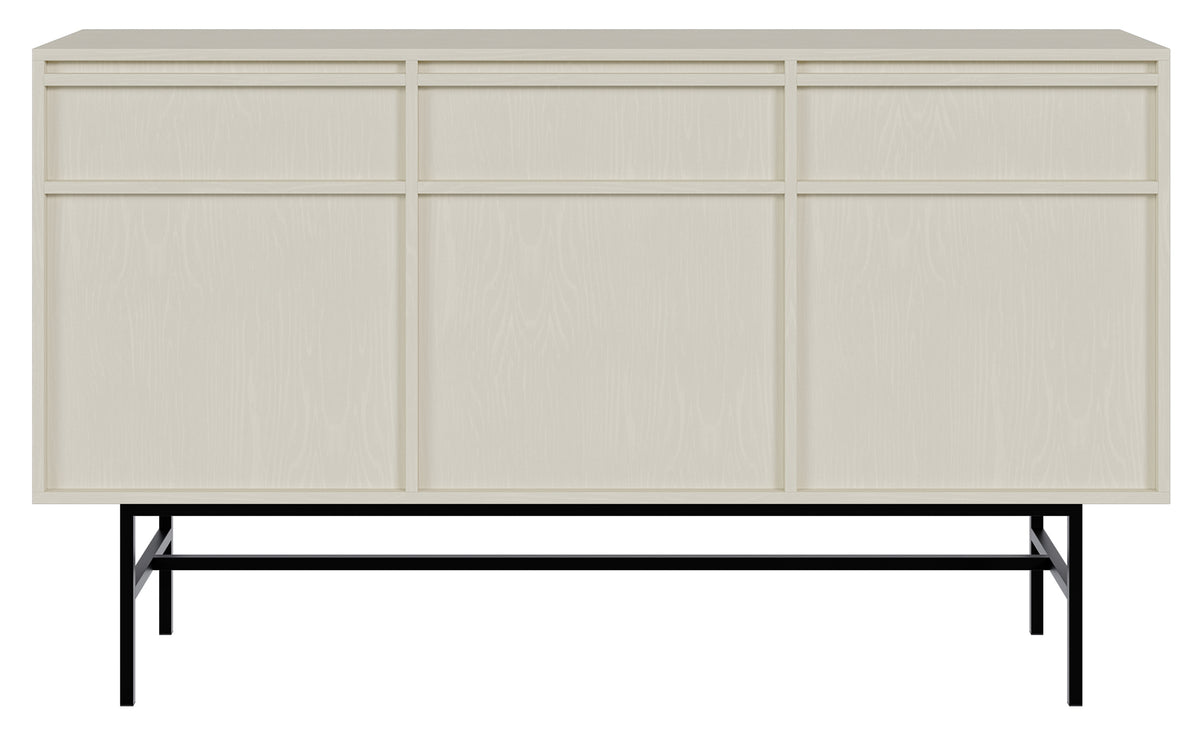 Drehtür-Kommode Evo mit Schubladen und Gestell 154 cm Sandbeige