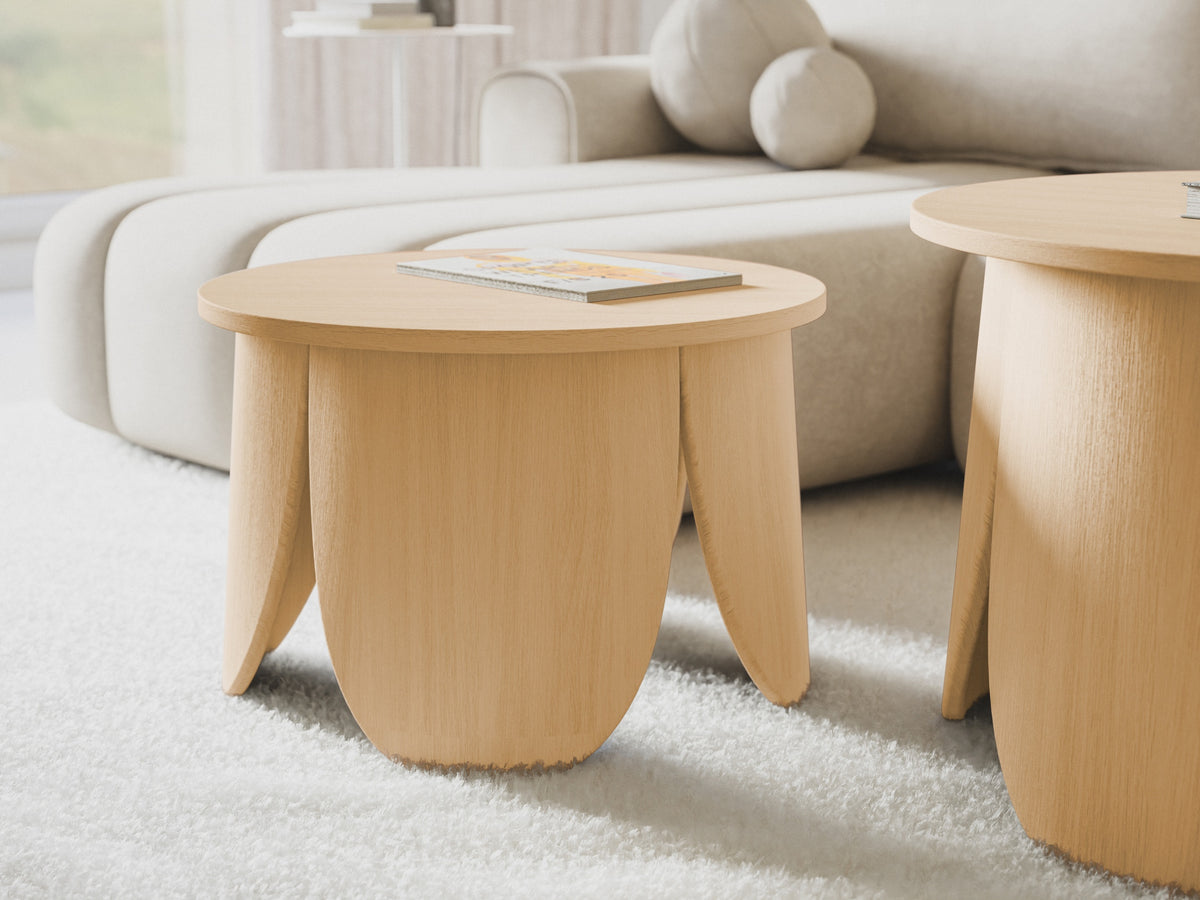 Table basse ronde Vivially diamètre 60 cm chêne naturel