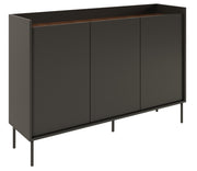 Drehtürenschrank Tovi 140 cm schwarz/Wisconsin-Nussbaum