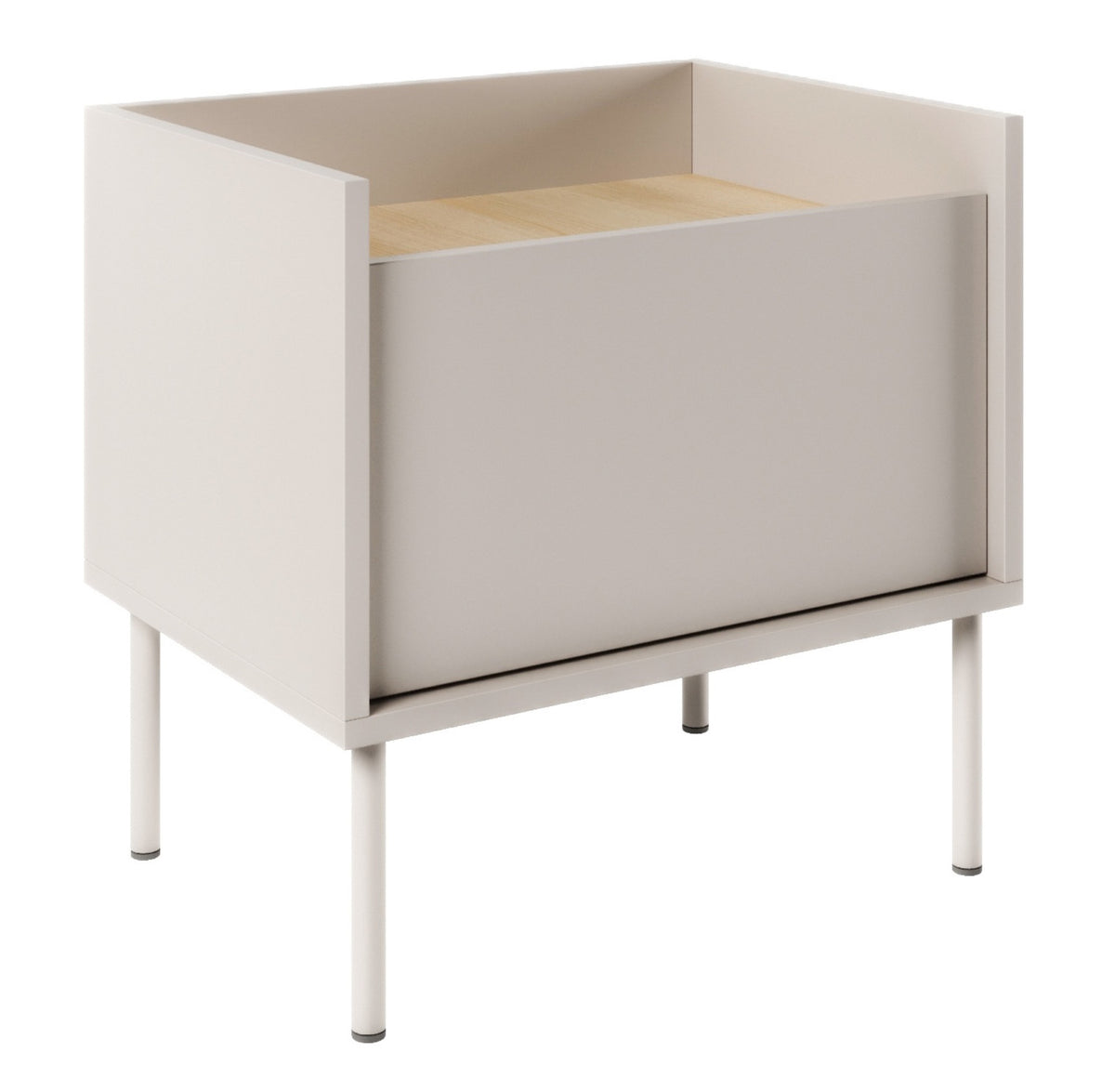 Table de chevet Tovi 1 porte 50 cm cachemire/chêne Lindberg