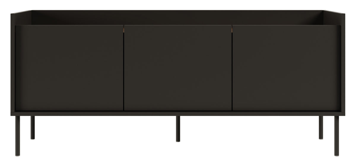 Meuble TV Tovi 3 portes 140 cm noir/noix Wisconsin
