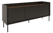 Meuble TV Tovi 3 portes 140 cm noir/noix Wisconsin