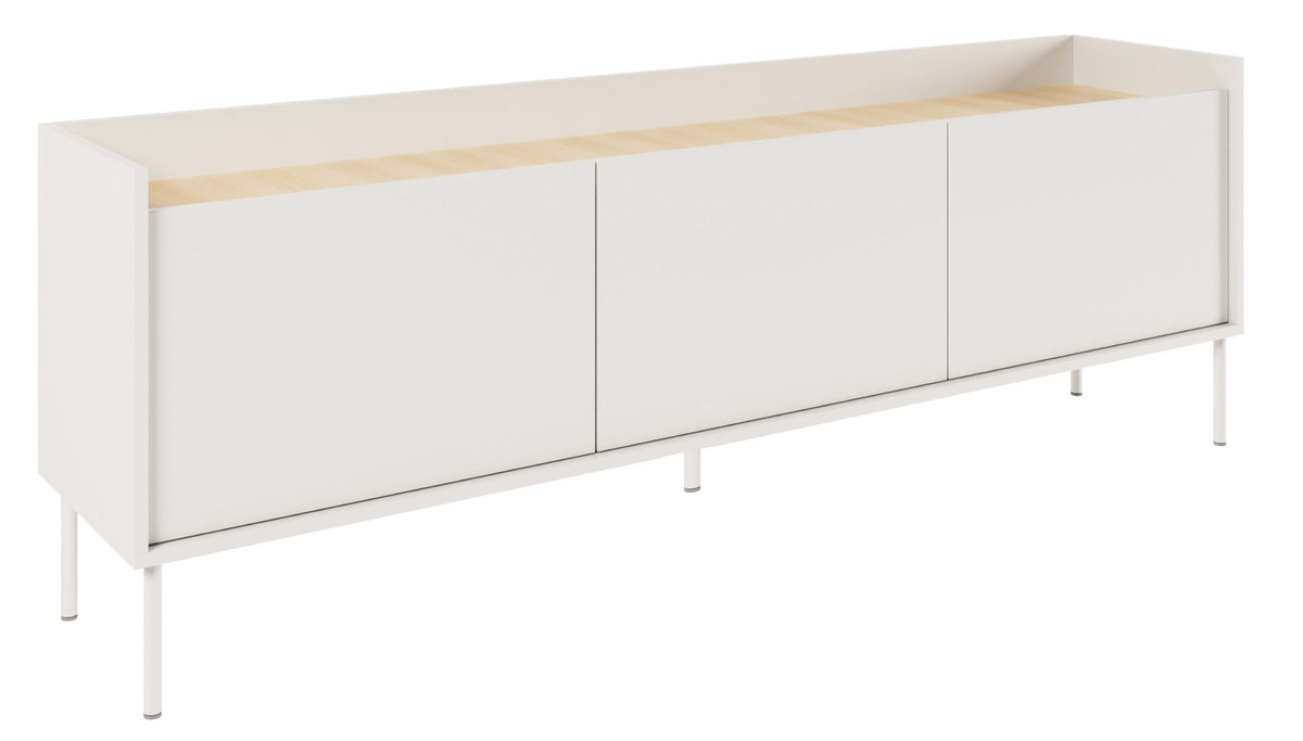 Meuble TV Tovi 3 portes 175 cm blanc/chêne Lindberg
