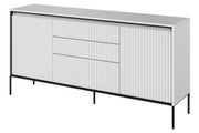 Commode 2 portes Trend 166 cm avec 3 tiroirs et éclairage LED Blanc