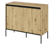 Commode 2 portes Trend 98 cm avec LED Chêne artisan