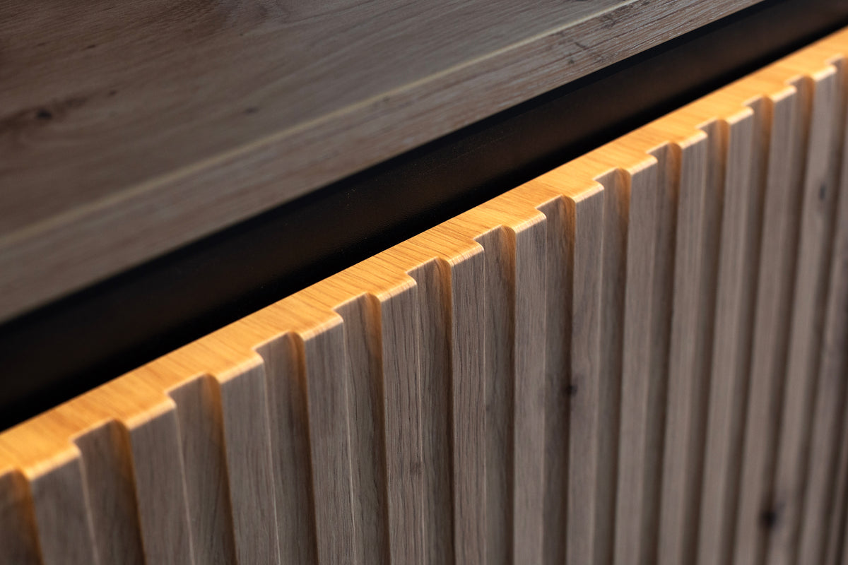 Commode 2 portes Trend 98 cm avec LED Chêne artisan