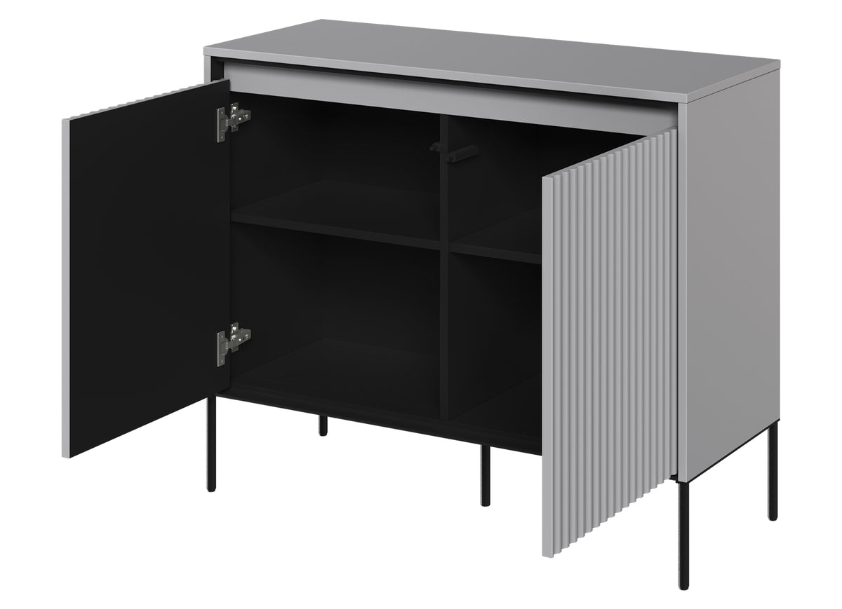 Commode 2 portes Trend 98 cm avec LED Gris