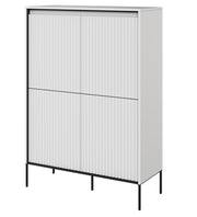 Commode haute Trend 4 portes 98 cm avec LED Blanc
