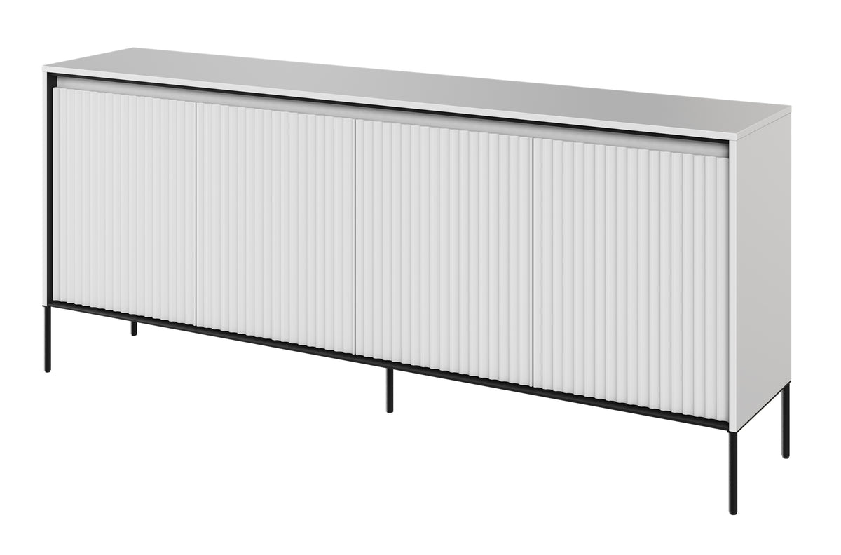 Commode basse Trend 4 portes 193 cm avec LED Blanc