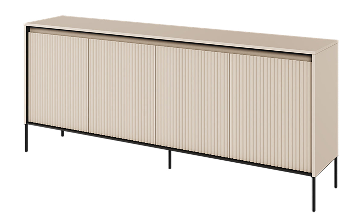 Commode basse Trend 4 portes 193 cm avec LED Beige