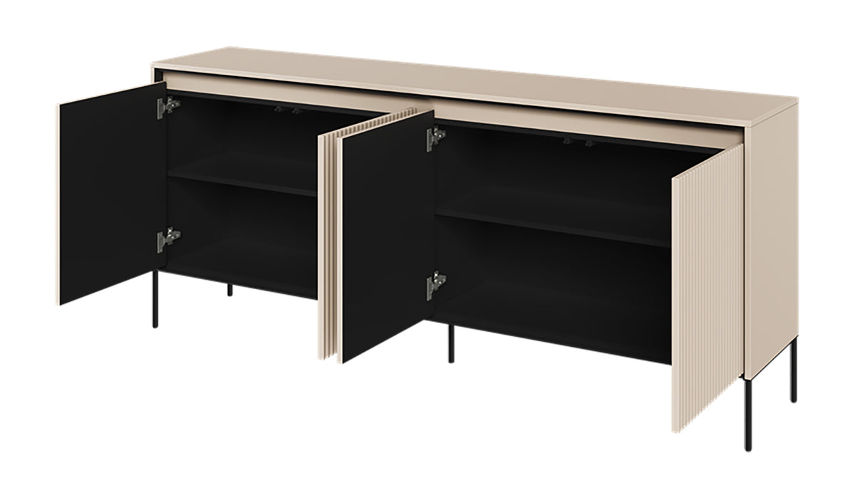 Commode basse Trend 4 portes 193 cm avec LED Beige