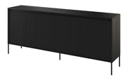 Commode basse Trend 4 portes 193 cm avec LED Noir