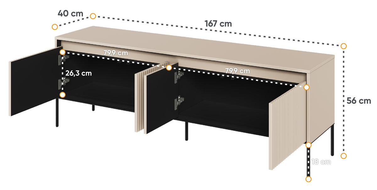 TV-Schrank Trend 167 cm mit LED Beige
