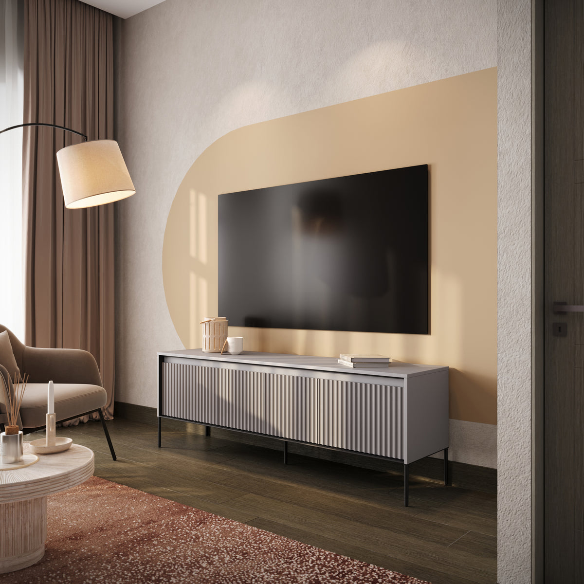 Meuble TV Trend 167 cm avec LED Gris