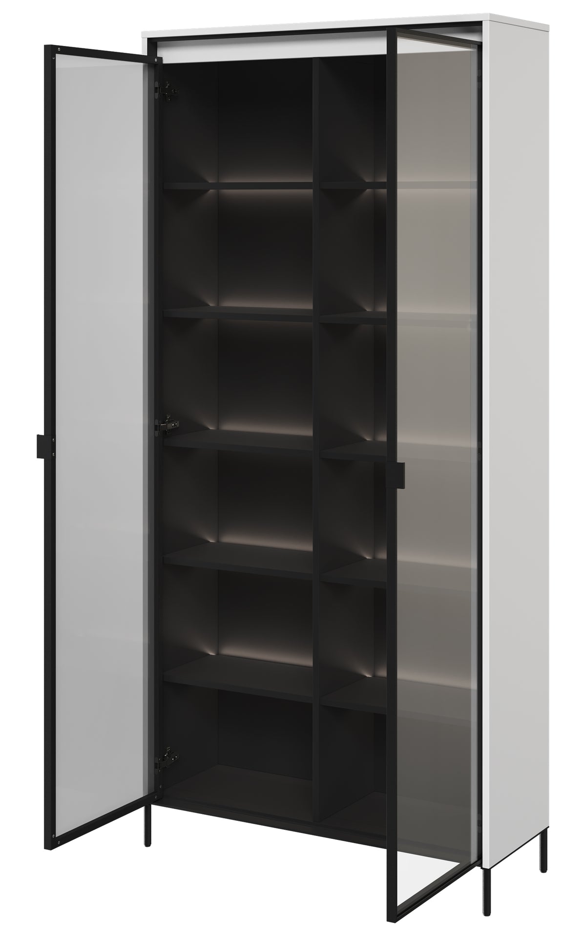 Vitrine deux portes Trend 92 cm avec LED Blanc