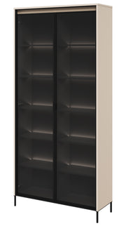 Vitrine deux portes Trend 92 cm avec LED Beige