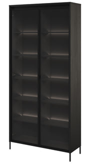 Vitrine deux portes Trend 92 cm avec LED Noir