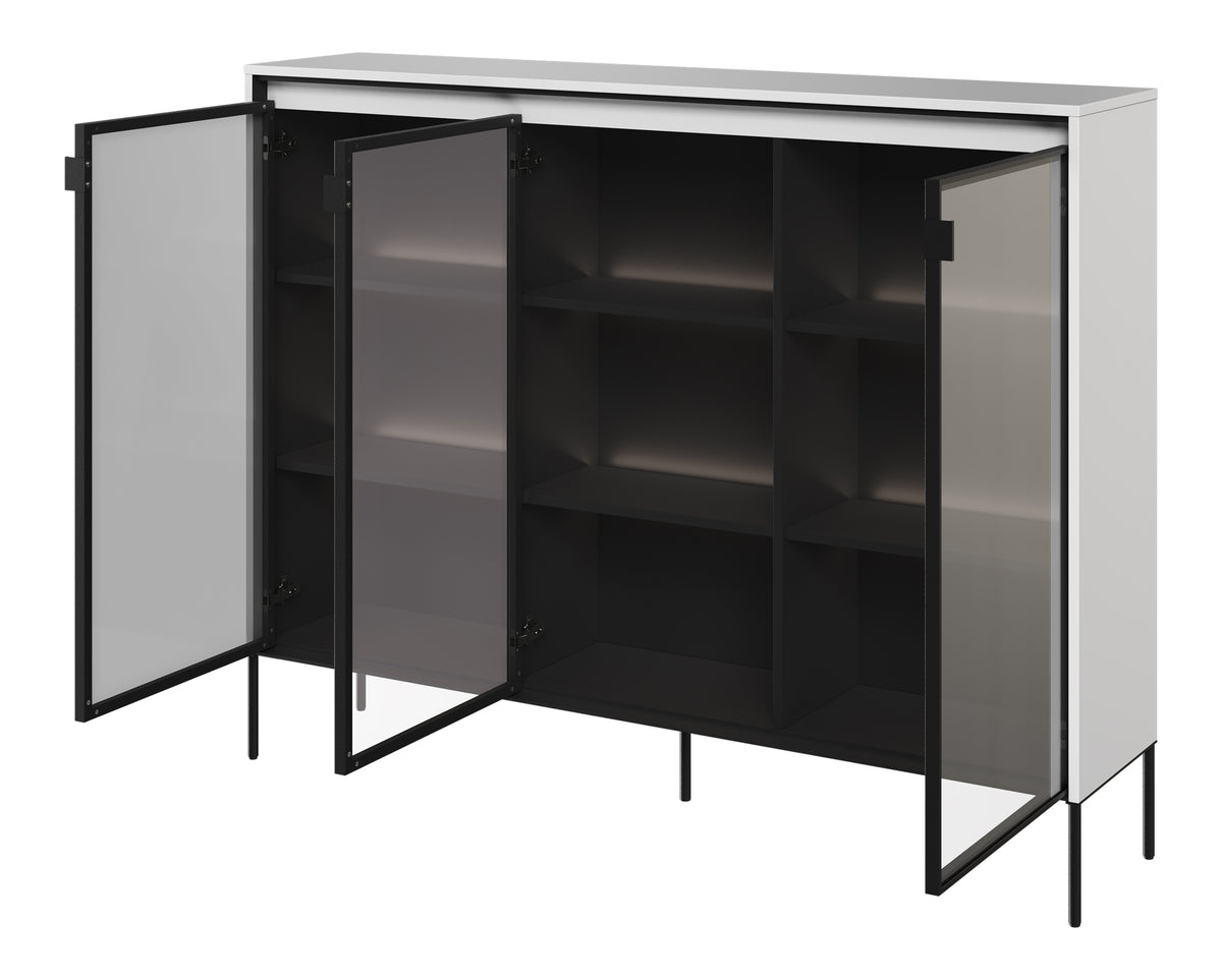 Drehtürenschrank Trend 150 cm mit LED Weiß