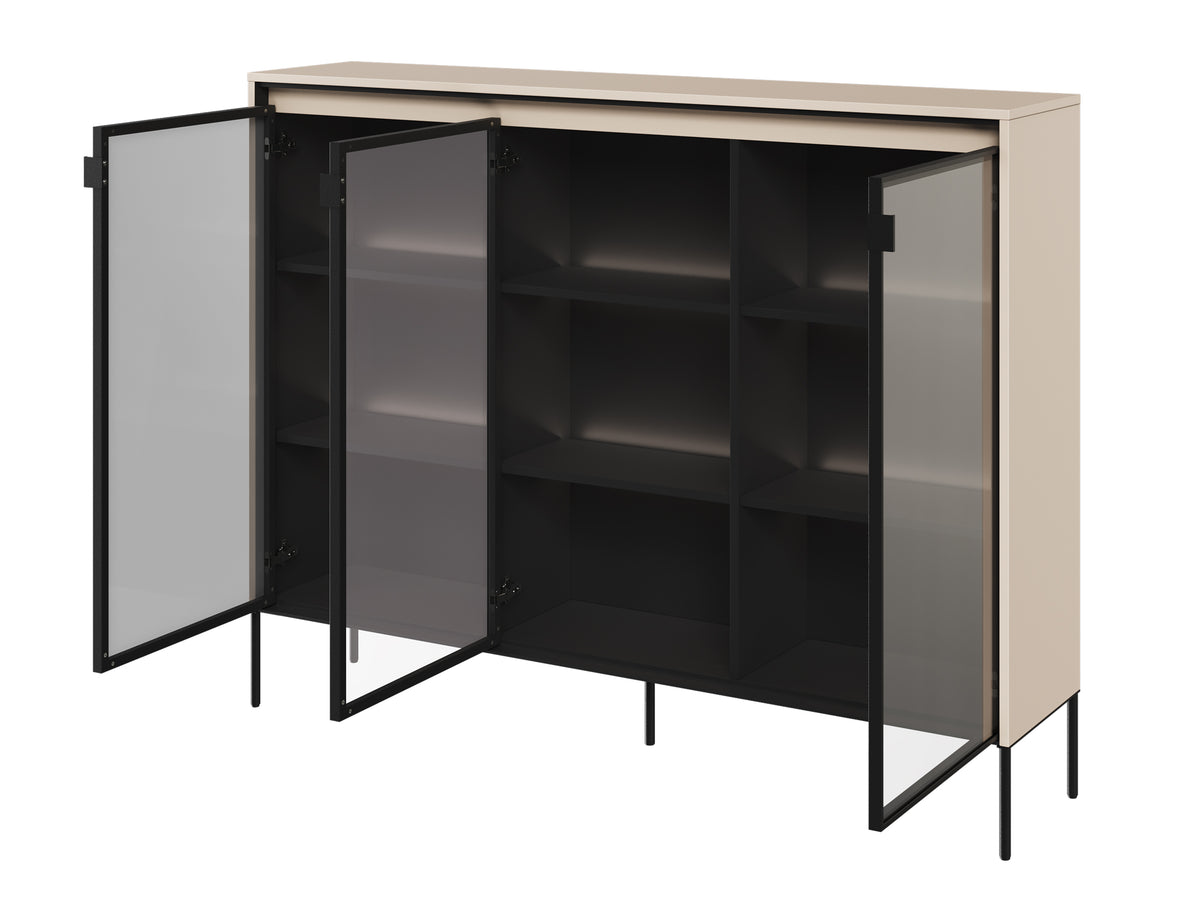 Drehtürenschrank Trend 150 cm mit LED Beige