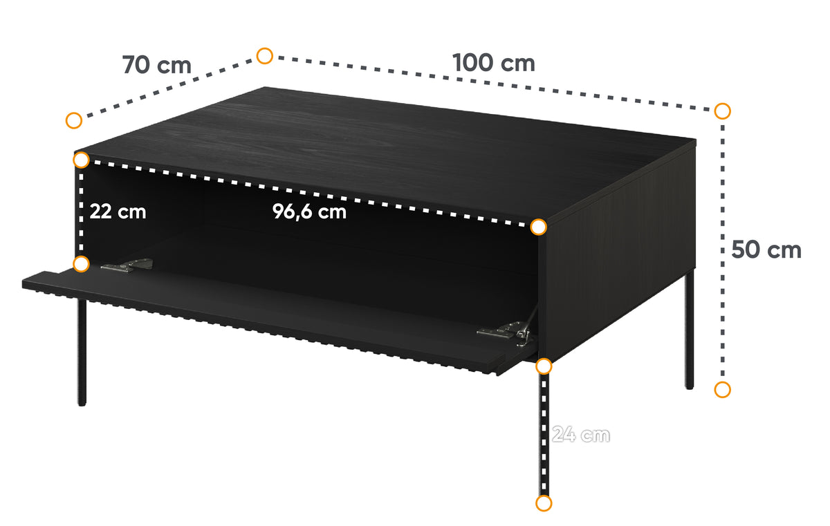 Table basse Trend 100 cm Noir