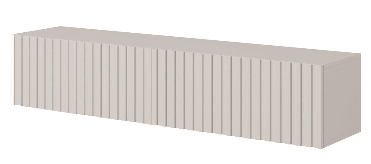 TV-Schrank Telire 138,6 cm Grau-Beige mit Lamellenfront