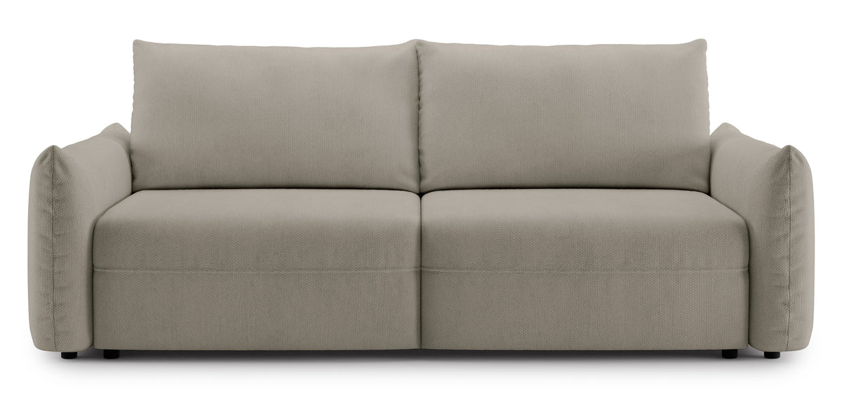 Dreisitziges ausklappbares Sofa Theolla mit Stauraum, beige Chenille