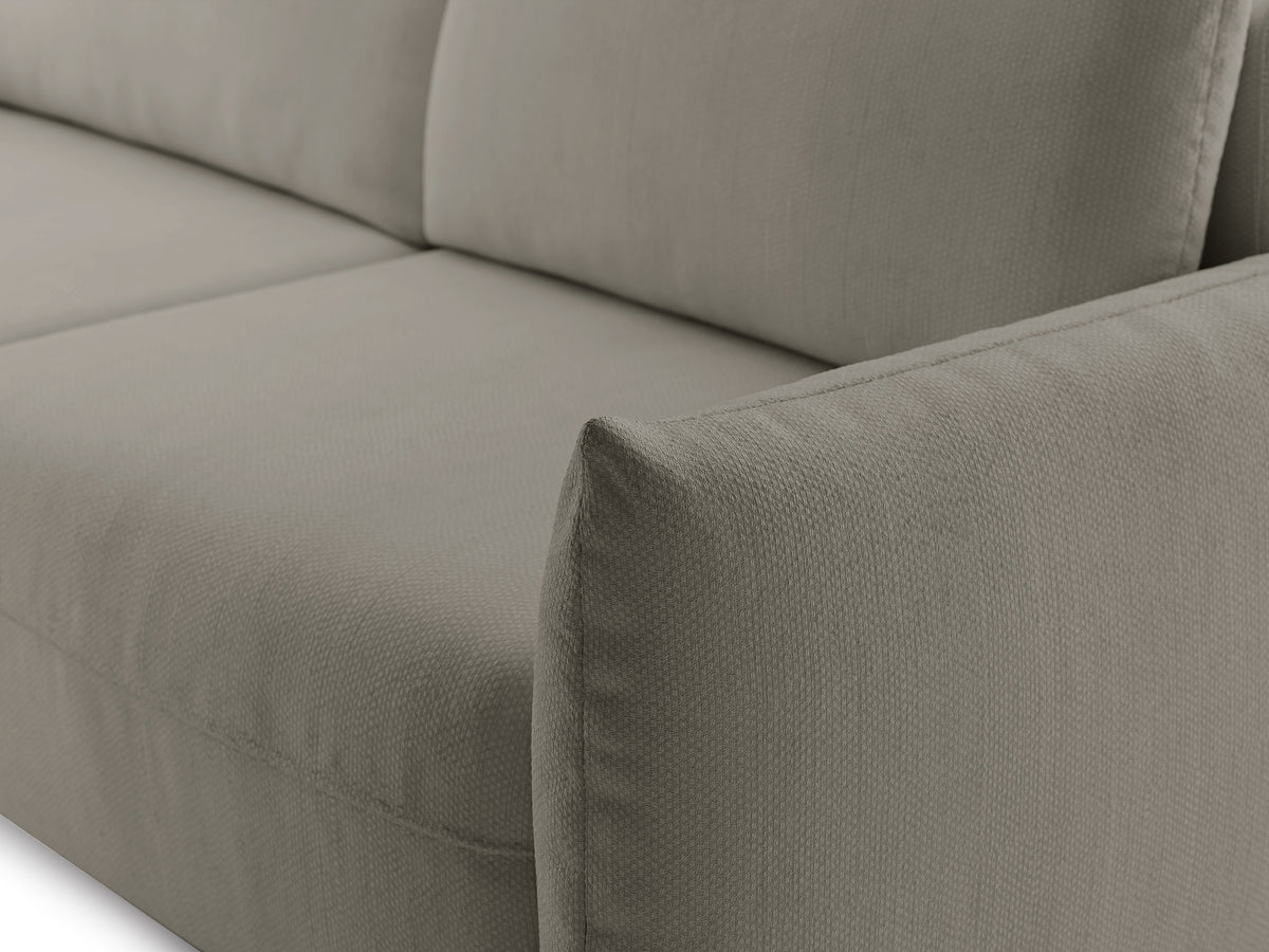Canapé convertible 3 places Theolla avec coffre beige en chenille