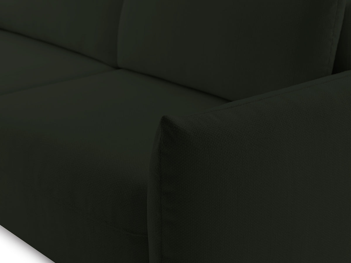 Canapé convertible 3 places Theolla avec coffre de rangement en chenille verte