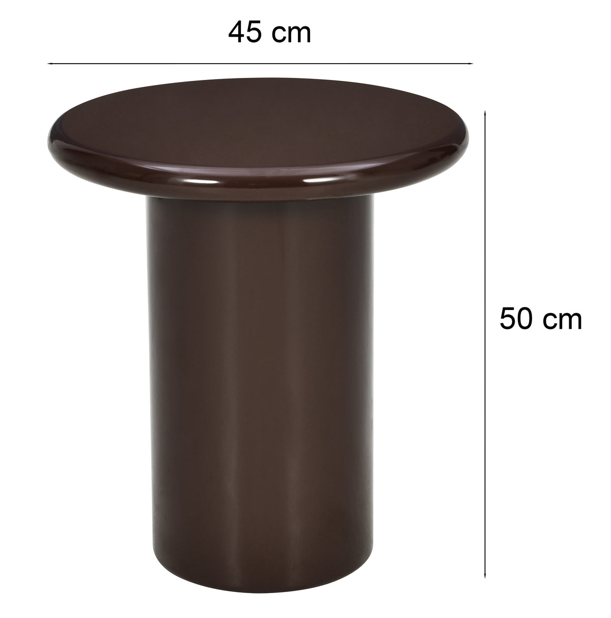 Table basse Solvade diamètre 45 cm brun haute brillance
