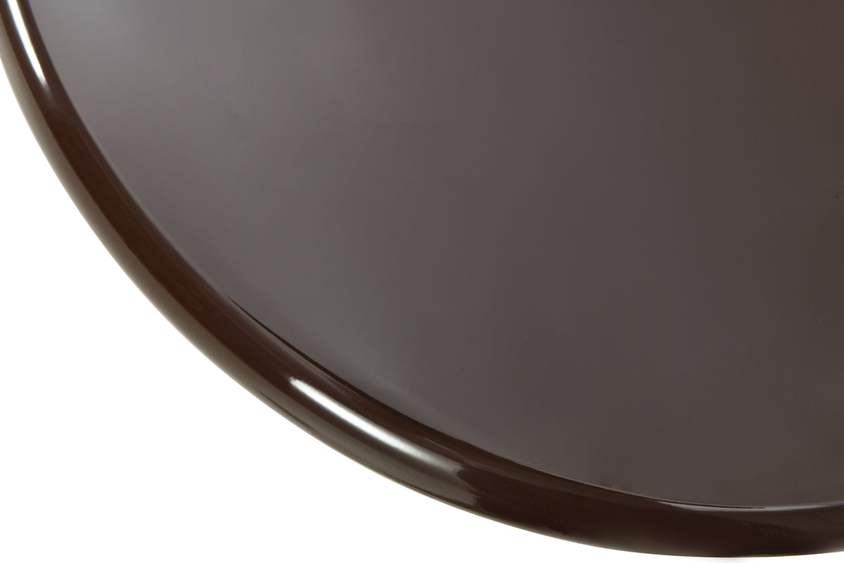 Table basse Solvade diamètre 45 cm brun haute brillance