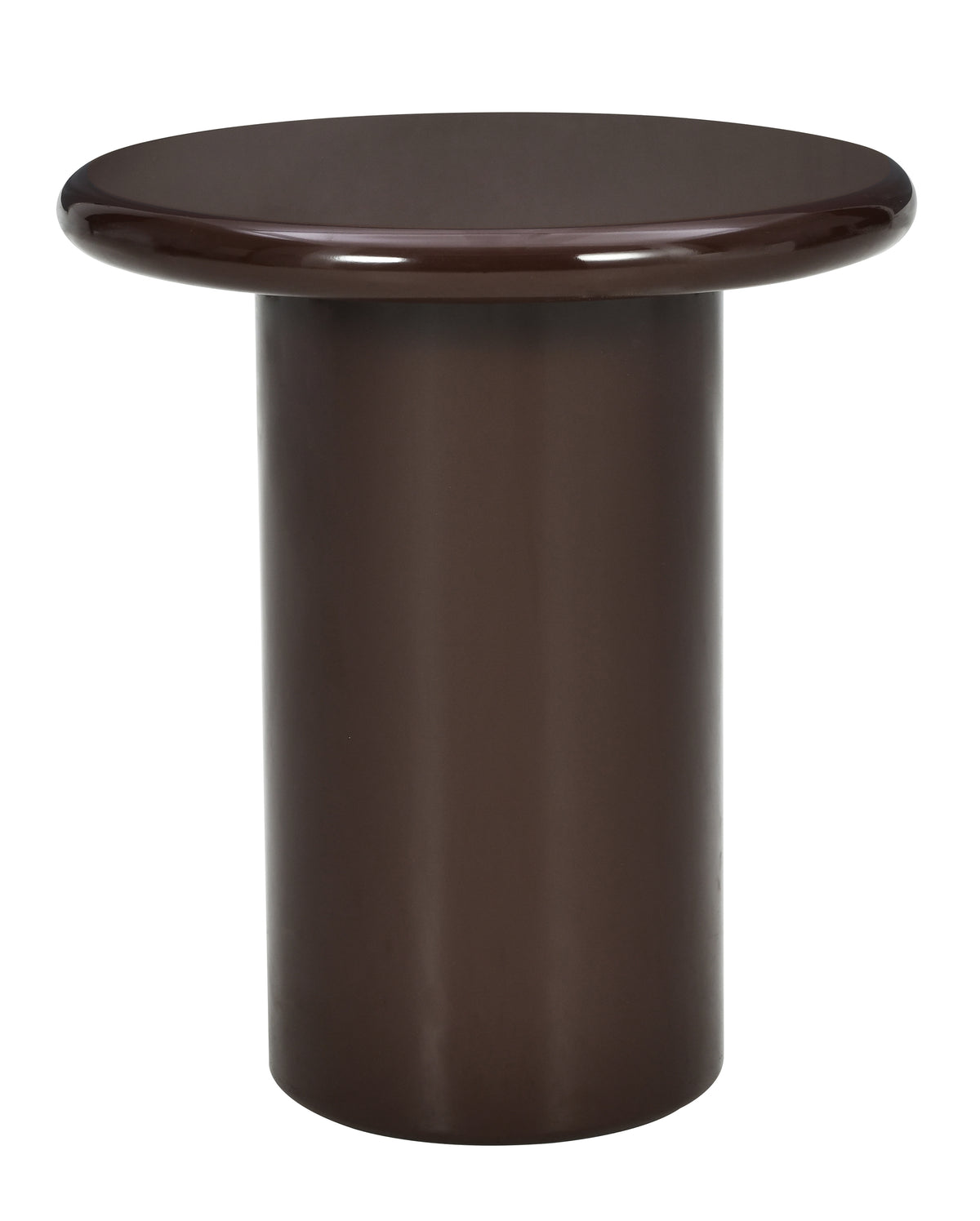 Table basse Solvade diamètre 45 cm brun haute brillance