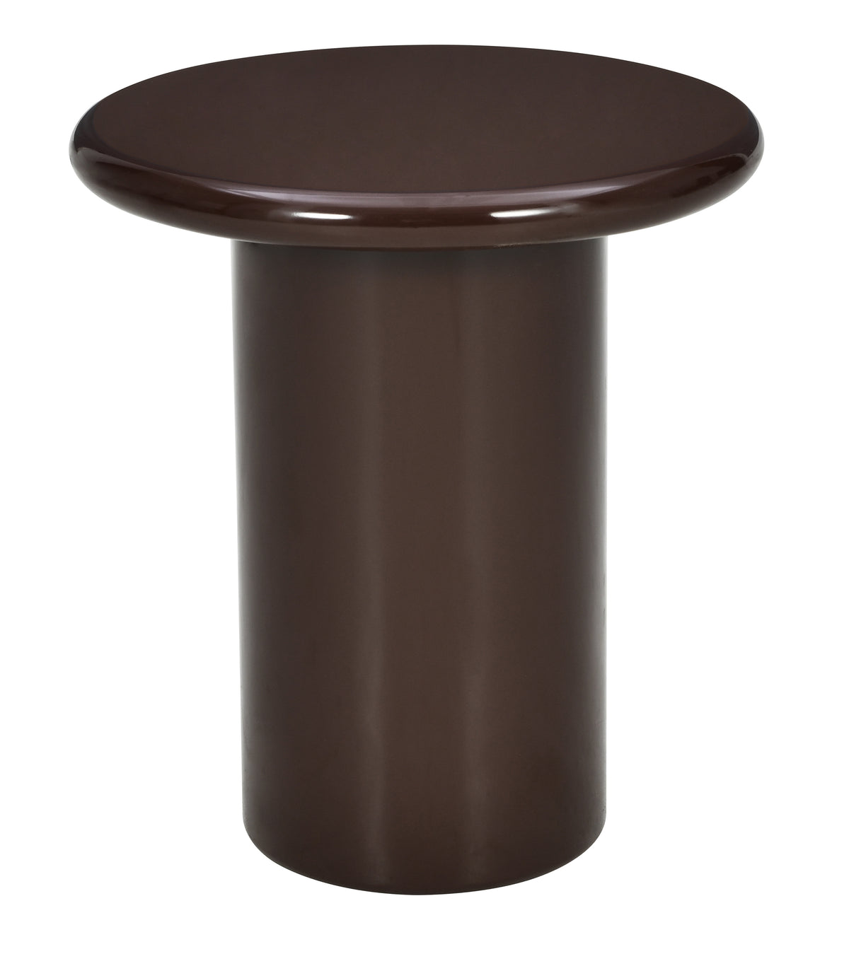 Table basse Solvade diamètre 45 cm brun haute brillance