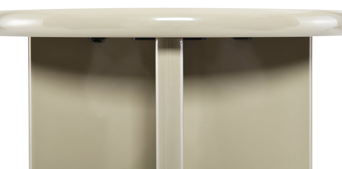 Table basse Compey diamètre 50 cm beige haute brillance