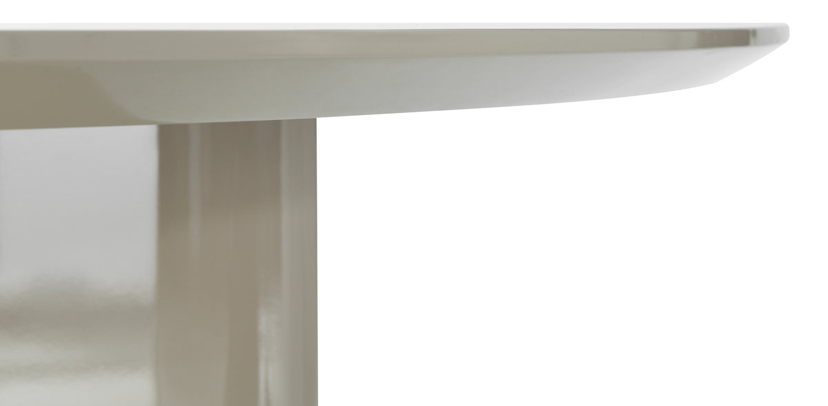 Esstisch Plowles Durchmesser 120 cm Beige Hochglanz