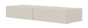 Coiffeuse Veldio avec façade fraisée et deux tiroirs, 110 cm, suspendue, gris-beige
