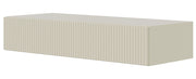 Console Veldio avec façade fraisée et tiroir 90 cm Gris beige suspendue