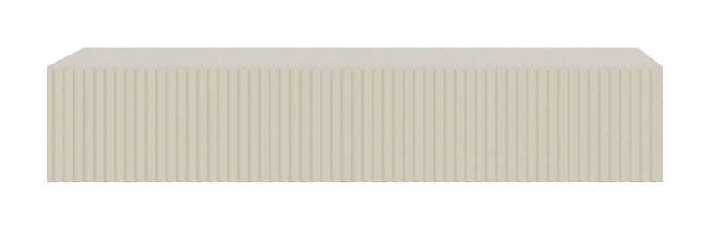 Console Veldio avec façade fraisée et tiroir 90 cm Gris beige suspendue